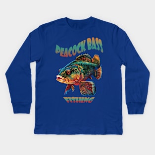 Peacock bass fishing Kids Long Sleeve T-Shirt